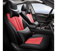 Housses Protection Siège Personnalisé Pour Mercedes Pour Benz AB Berline Cla Clk Cls Housse De Siège Voiture En Peau Vache(Noir rouge,Luxury)