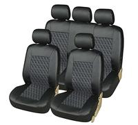 Housses Protection Siège Universial PU Cuir Ensemble Complet Housse Siège Voiture Coussin Protecteur Bâche De Chaise Automobiles Couvre Tapis