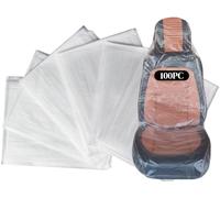 Housses Protectrices de Siège de Voiture Jetables en Plastique,100pcs Housse de Siège de Voiture Avant Jetable Transparent en Plastique,Housse de Siège,Housses de Protection Sièges Auto