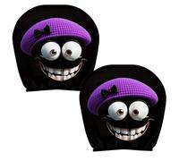 Housses Repose Tête Auto Cartoon Amusant - 2 Pièces Accessoires Auto | Housses d'Appui-Tête pour Véhicules - pour Automobilistes SUV Camping Cars Voyageurs Trajets Quotidiens Road Trips