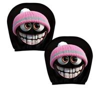 Housses Repose Tête Auto Cartoon Amusant - Accessoires Véhicule 2 Pièces,Housse Repose Tête Siège Auto | pour Automobilistes SUV Camping Cars Voyageurs Trajets Quotidiens Road Trips