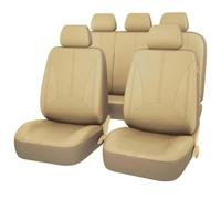 Housses Siège Auto Cuir pour Opel Vaux-Hall Corsa F/Corsa-e 2019-2023, Ensemble CompletAvant Et Arrière étanche Cuir Confortable Respirant Couvre-Siège Accessoires,C/Beige