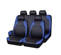 Housses Siège Auto Fil De Cuir Matelassé À Pression, Intérieur Voiture PU Haut Gamme avec Housses Siège, Outils Respirants Compatibles avec Airbag, 5/2 Pièces Couverture Sieges(Blue 5 pcs)