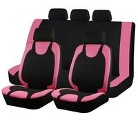 Housses Siège Universelles En Polyester Respirant Ensemble Complet, Compatibles Avec La Plupart Des Voitures, SUV Et Camions Housses Siège Voiture(Pink 5 PCS)