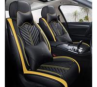 Housses Siège Voiture 5d Pour Vw Pour Polo Pour Atlas Pour Jetta Pour Bora Pour Eos Pour Sharan Pour Variante Pour Coccinelle Pour Scirocco Pour Up Housses Siège Imperméable(Black yellow,Luxury)