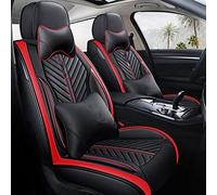 Housses Siège Voiture À Couverture Complète 5d Pour Clio Pour Megane Pour Fluence Pour Duster Pour Koleos Pour Kangoo Pour Talisman Pour Laguna Housses Siège Imperméable(Noir rouge,Luxury)