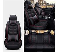 Housses Siège Voiture Ensemble Complet en Cuir Automatique pour Nissan pour Mars pour Qashqai J11 pour Versa pour Juke De Protections Ensembles Housses Siège Voiture(Black Red Line,Deluxe)