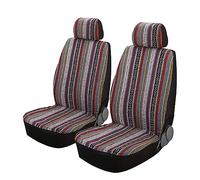 Housses Siège Voiture Pour les protecteurs de voiture Ensemble de housses de siège de voiture universelles Housse de siège baquet durable de style ethnique multicolore。 Couvre Sieges(2pc Front Seat)