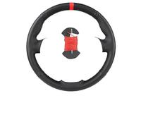 Housses Volant Voiture pour Ford pour Focus RS St pour St-Line 2015-2018 pour Kuga pour Ecosport Housse De Volant Voiture Gris Foncé Cuir Suédé Souple(B-Red Thread)