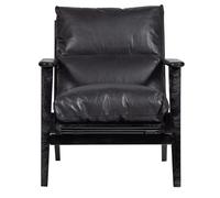 HOUSTON - Fauteuil en cuir noir Noir