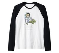 Houston I'll Get There Eventually Sloth Astronaute Manche Raglan