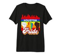 Houston Pride Rainbow Gay Pride Flag Funny LGBT T-Shirt Haut de Gamme