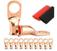 HOUSUN Lot de 10 embouts de câble de batterie, connecteurs de fil de cuivre 1/2, œillets en cuivre nu avec gaine thermorétractable