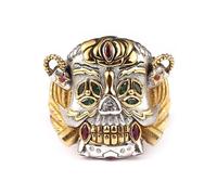 Housunzi Bague tête de Mort en Argent Sterling S925 pour Homme, Bagues Porte-bonheur des Films d'action Classiques, Souvenir, Gothique Punk Hip-hop Motard Bijoux, Accessoires, Cadeau pour Lui,#14