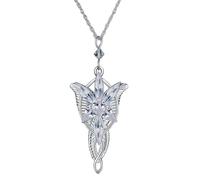 Housunzi Collier Pendentif Arwen Étoile du Soir, Argent Sterling 925, Colliers Aragorn Elfique Avec Boîte à Bijoux, Bijoux du Seigneur des Anneaux, Cadeaux pour Femme