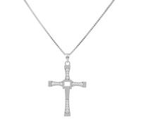 Housunzi Colliers Avec Pendentif Croix Speed and Passion Toretto Chaîne en Argent 925 Collier Avec Crucifix en Strass Bijoux pour Hommes Souvenir de Film Action de grâce Noël Cadeaux Unisexe,M