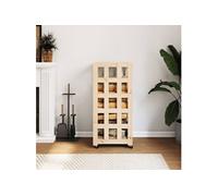 vidaXL Porte-bûches avec roulettes 40x49x110 cm bois massif de pin