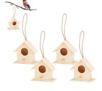 Houtes d'oiseaux en Plein air, 4pcs Cage de nids d'oiseau en Bois inachevé pour Le Jardin décor de Bricolage