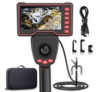 HOUTIAXDYT Camera Endoscopique 360° articulée à Quatre, 1080P HD 5" IPS Camera Inspection Canalisation avec 6 lumières LED, 3000 mAh Batterie, étanche IP67, Câble 1 m (3.9mm)