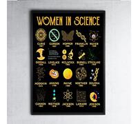 HOUVSSEN Poster vertical « Women in Science » - Cadeau pour professeur de science, cadeau féminisme - Plaque vintage en métal pour intérieur ou extérieur - Décoration murale - 15,2 x 20,3 cm