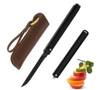 HOUXIANDOU Couteau d'extérieur pour vitres brisées, couteau de survie tactique, couteaux de camping et de randonnée, lame en acier inoxydable à haute teneur en carbone, pour la pêche (Noir)