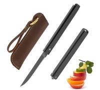 HOUXIANDOU Couteau d'extérieur pour vitres brisées, couteau de survie tactique, couteaux de camping et de randonnée, lame en acier inoxydable à haute teneur en carbone, pour la pêche (Gris)