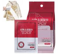 HOUXIANDOU Lingettes Humides Anti-Taches pour Vêtements, Lingettes Nettoyantes Emballées Individuellement, Lingettes Détachantes pour Vêtements, Lingettes pour Vêtements pour Taches (20 pièces)