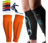 HOUXIANDOU Protège-Tibias Achilles, Shinbang Protector 2.0 - Protège-Tibias Shindefender, Protège-Tibias De Ski Shinbang, Shinbang Protector Ski, Shin Defender Protège-Tibias (Orange,XL)