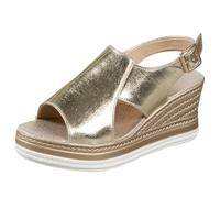 HOUXIANDOU Sandales Orthopédiques Roses, Chaussures Orthopédiques Confortables De Soutien De La Voûte Plantaire Pour Femmes, Sandales à Talons Compensés Avec Sangle De Cheville à Bout Ouvert (Or,39)