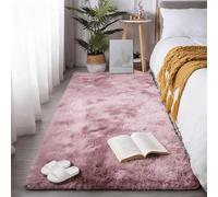 HOUXINZ Tapis Moelleux Chambre 100 x 330 cm Poil Long Moderne Longs Tapismoquette Chambre Moderne Salon, Enfant, Rose Pourpre