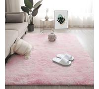 HOUXINZ Tapis Salon 250 x 260 cm Intérieur Moelleux Épais Tapis Salon Shaggy Poil Long Style Moderne pour Chambre Bureau Couloir, Rose Clair