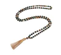Hovaete - Collier de perles en pierre naturelle de 8 mm avec 108 nœuds mala - Collier de prière de méditation pour homme et femme, 8mm beads necklace, Pierre, Pas de gemme