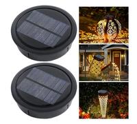 HOVCEH 10,5 CM Lampes Solaires de Rechange, 2PC Panneau Solaire Lanterne Couvercle de Rechange avec Ampoule LED, Remplacement de Lumières Solaires Top pour Lanterne de Jardin Suspendue Extérieure