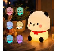 HOVCEH Bubu Dudu Veilleuse Dudu Bubu Veilleuse Enfant LED Panda Veilleuse Veilleuse Bébé USB Rechargeable Veilleuse Enfant Panda Lampe de Nuit Silicone Panda 7 Modes Dimmable Contrôle Tactile