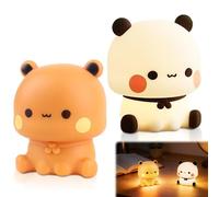 HOVCEH Bubu Dudu Veilleuse Enfant Rechargeable, 2Pcs Veilleuse Panda Enfant, VeilleuseBébé Maternité, PortableVeilleuse LED Rechargeable USB, Silicone Lampe Panda, 3 Modalità di Luce