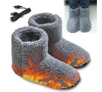 HOVCEH Chaussons Chauffants, 1 Paire Chaussures Chauffantes Électriques, Chauffe-Pieds USB, Chaussons Chauffant Pelucho, Pantoufles Chauffantes USB pour Femmes et Hommes