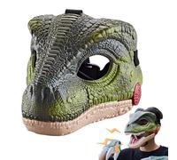 HOVCEH Dino Mask, Réaliste Masque Dinosaure avec Bouche Mobile et Dinosaure Cri, Masque Dinosaure Enfant Adulte pour Halloween, Fête, Mascarade, Carnaval, Cosplay