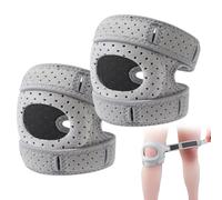 HOVCEH Genouillère Rotulienne, 2 Pièces Ajustable Genouillères Sport, Genouillere Arthrose Genou Silicone Intégré pour Circonférence de Genou 30-55 cm, L