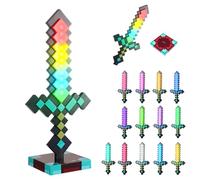 HOVCEH Lampe de Chevet en Forme D'épée de Diamant, 39 cm Lumière épée en Diamant Rechargeable avec Socle, 13 Modes D'éclairage Réglables, Veilleuse Pour Cosplay Décor