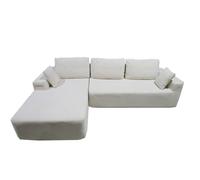 Concept Usine – Canapé d'angle HOVE 5-6 places velours côtelé beige méridienne gauche 270x175 cm