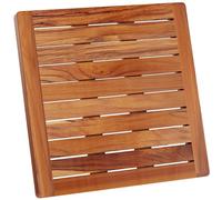 Hovea - Caillebotis de Douche 50 x 50 cm - en Bois de Teck - Résistant à l’Humidité, Anti-Moisissures - Tapis de Salle de Bain Carré - Intérieur, Extérieur - Antidérapant - CB5050