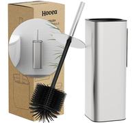 Hovea - Kit Brosse WC Suspendu - Brosse Silicone & Boitier Métal - INOX 304 Anti-Rouille - sans Perçage - Fixation Murale avec Sticker ou Vis - Balai Brosse Toilettes Décoration - WC3681