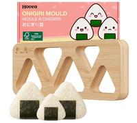 Hovea - Moule à Onigiris en Bois - Avec 2 Tailles - Moule Boules de Riz - Mini Onigiri Sushi Maker Bento - Snack Triangles Japonais Omusubi - Bambou - ONG005