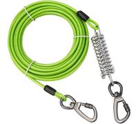 HoveeLuty Câble d'attache pour Chien, Laisse de 6 m de Long avec Ressort et Clips pivotants, câble Robuste pour Chien jusqu'à 457 kg Force Traction, chaînes pour pour extérieur, Jardin, Camping
