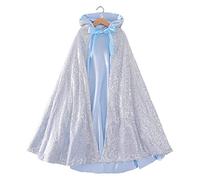 HoveeLuty Cape de Princesse à Capuche pour Petites Filles de 3 à 7 Ans, Cosplay, 80 cm, Cape Elsa Bleue, Capes Princesse, Accessoires fête personnalisés pour Noël, Halloween, Capuche