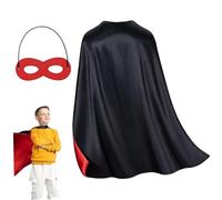 HoveeLuty Capes de Super-héros pour Enfants avec Masque, Cape et Masques Double Face de 27, 56 Pouces pour Enfants, idéales pour Halloween, Le Cosplay et Les fêtes, Cape Costume Rouge