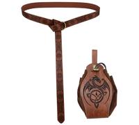 HoveeLuty Ceinture médiévale 2 pièces/Ensemble Ceinture Renaissance en Cuir réglable avec Pochette Accessoires médiévaux Vintage pour Halloween Cosplay Viking Pirate Renaissance acce