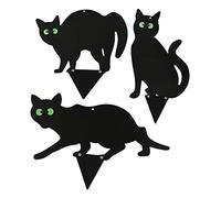 HoveeLuty Chat Silhouette Gardening Cat Aux Yeux De Marbre Contrôle des Souris Décor De Dissuasion Inoffensive 3pcs ·