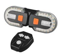 HoveeLuty Clignotants de vélo étanches, télécommande, 5 Modes, feu arrière de vélo avec lumière Droite et Gauche, 600 mAh, 30 LM, Rechargeable par USB, LED Jaune et Rouge, pour la Conduite Nuit