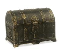 HoveeLuty Coffre au trésor pour Enfants, boîte au trésor Pirate en Plastique avec Serrure, boîte Vintage, 5, 5 x 3, 8 x 3, 7 Pouces Petit Coffre pour Accessoires de fête décoration